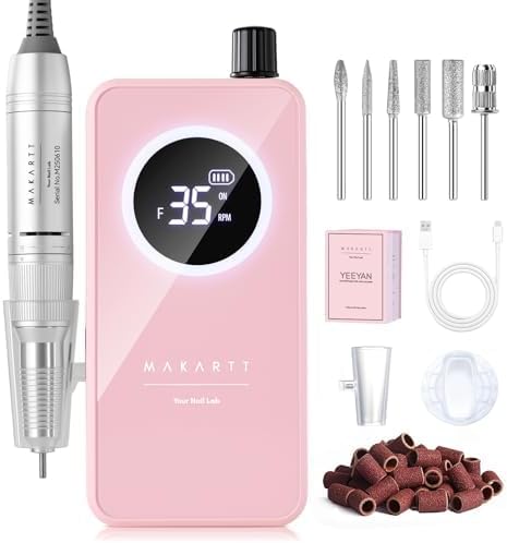 Makartt Nail Drill Pink Rechargeable 35000 RPM