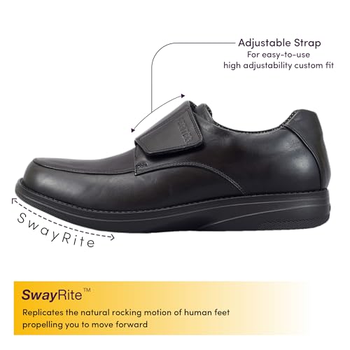 Image of DC2 Alicante Men's Fully Adjustable Wide Fit Diabetic Shoe for Diabetic Feet | Swollen Feet | Neuropathic Feet | Genuine Leather
