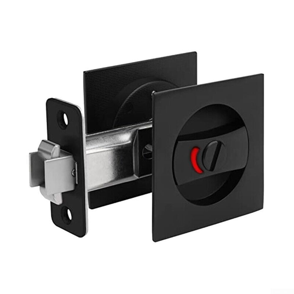 Serrure de porte design carré alliage zinc avec bouton double face noir
