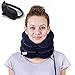DaviSMART Cervical Neck Traction ✮ Effective Neck Pain Remedy at Home ✮ Inflatable & Adjustable Neck Stretcher Collar Device + Eye Mask Bonus (Dark Blue)
