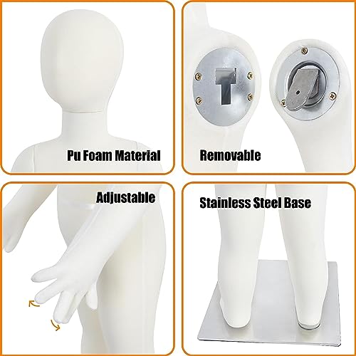 Maniquí de torso infantil de 4 años ajustable y desmontable para escaparates 6