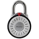 Master Lock (マスターロック) 南京錠 ダイヤル 暗証番号固定 拡大レンズ付 本体幅54mm 吊高内径22mm 防犯 1588JADSLV シルバー
