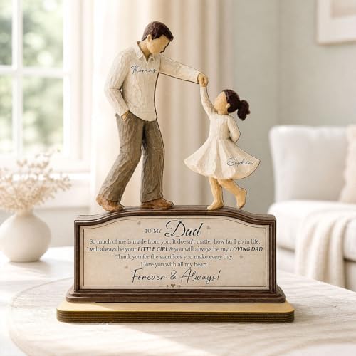 To my Dad Plaque, Will Always Be Your Little Girl Father Daughter Dancing 2-Layer Wooden Plaque, Gift For Dad from Daughter on Father's Day