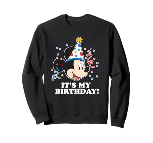 Sweatshirt Disney Mickey Mouse Its My Birthday en coton pour anniversaire