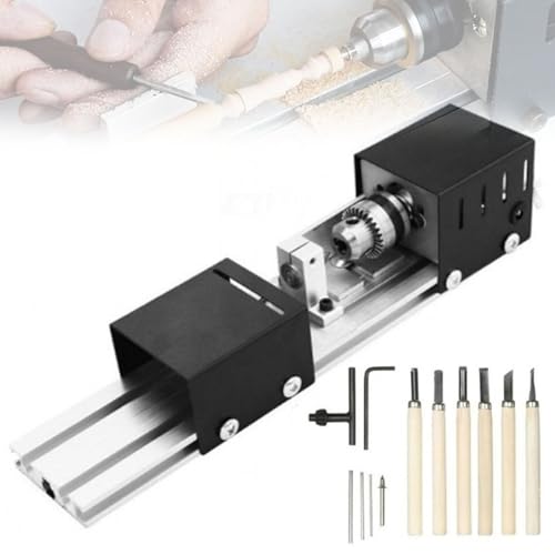 Mini Table Saw Rock Lapidary Polisher, Bench Lathe Rock Saw Lapidary Polisher Buffer, Mini Table Saw Jewelry Making Polisher for Cutting, Grinding, Engraving Black