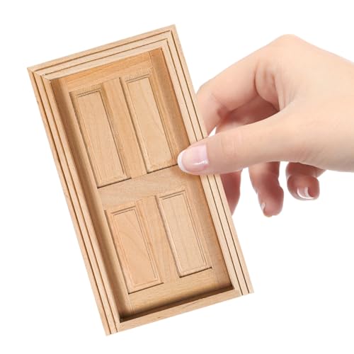 GLEAVI 1:12 Scale Dollhouse Door, Miniature Wooden Interior Front Doors