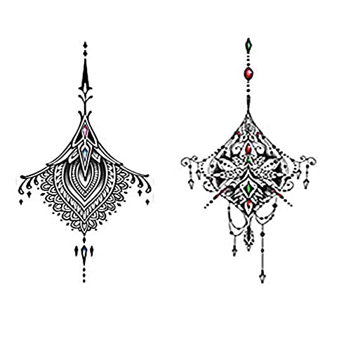 Pinkiou Tijdelijke tatoeages stickers vrouwen halsketting design body make-up sticker voor zomer strand zwembad (6 vellen) - Image 4