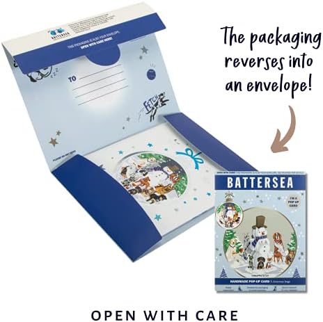 Cardology - Dogs Christmas Pop Up Card | Christmas Gifts For Dog Lovers, Battersea Dogs & Cats Home | Officially Licensed Charity Christmas Cards