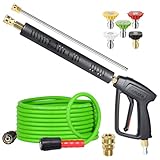 YAMATIC Pressure Washer Gun and Hose, 25 FT Flexible Hose with Stainless Steel...