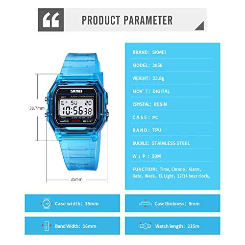 Image of SKMEI Men's and Women's Electronic Watches, Fashionable and Creative Transparent 50m Waterproof Minimalist Sports Watch