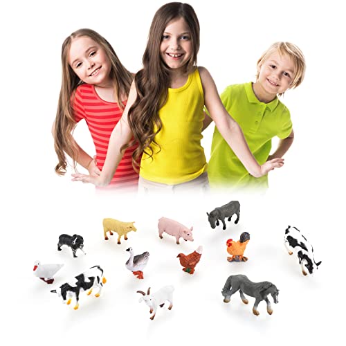 Cobee Figure di Animali da Fattoria, 12 PZ