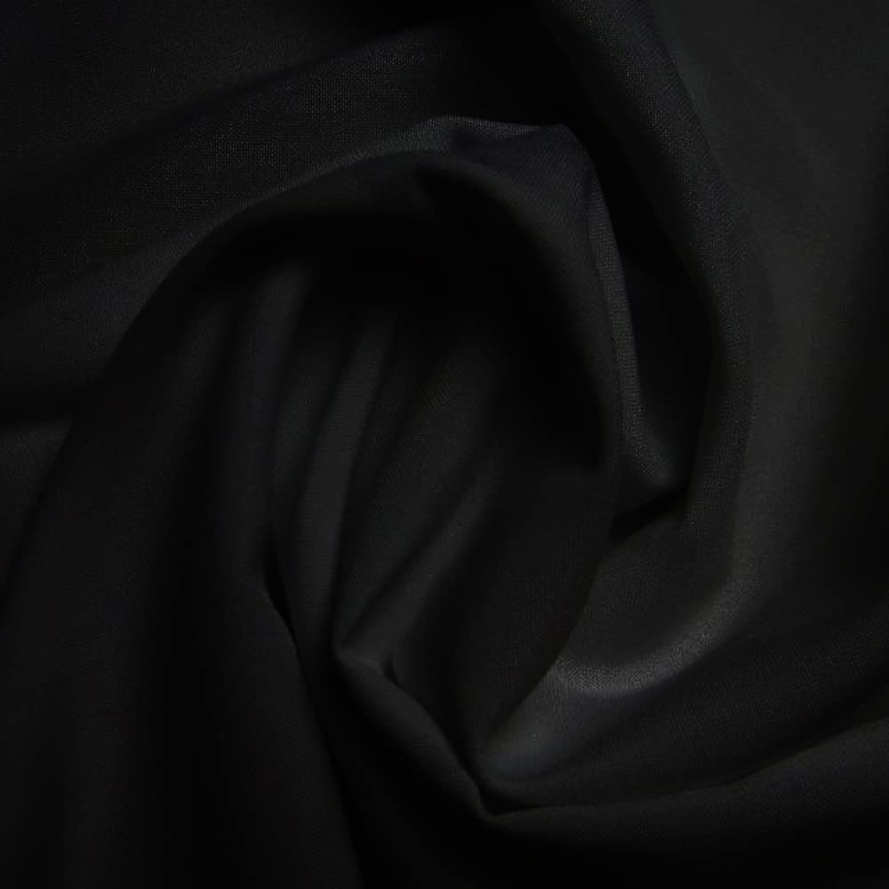 Oh Sew Crafty Limited Black Bi Stretch Dress Suiting Fabric Polyester Backdrop Fabric (Per Metre) (Black)