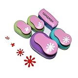 Kawendite Crafts Punch Set 5/8 1 Inch 1.5 Inch Flowers Paper Punches Chrysanthemum Leaf Punches Set,Pack of 5