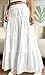 Boho Maxi Skirt Long Skirts for Women Summer Flowy Tiered High Waist Dress Swing A-Line Elastic with Pockets Fashion White XS