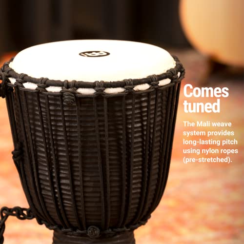 Meinl Percussion Djembe With Mahogany Wood - Not Made In China - 10-Inch Medium Size Rope Tuned Natural Head, 2-Year Warranty #TOP4