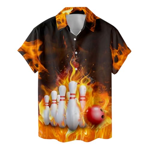 ACEPrints Camisa havaiana masculina casual com botões camisas havaianas manga curta camisa de botão