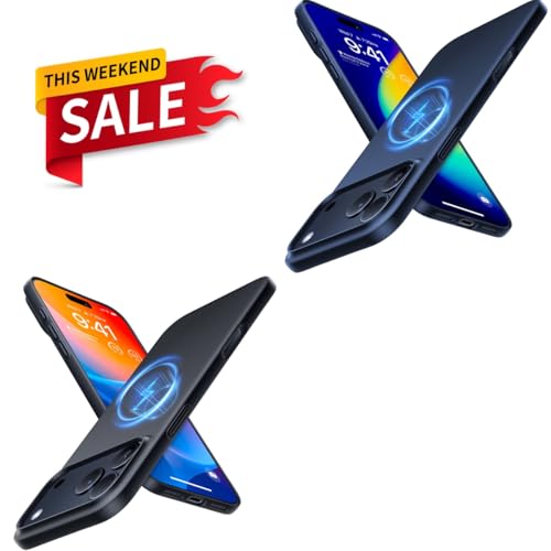 TORRAS Magnetic Slim Fit Bundle for iPhone 17 Pro — Black + Blue Case