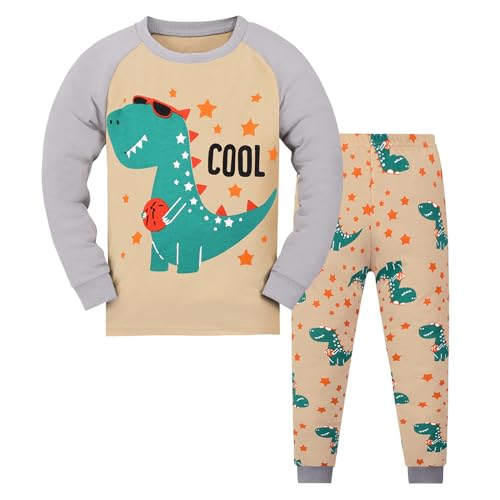 Conjunto de algodón premium de dinosaurio y tren dos piezas ropa otoño invierno para niño