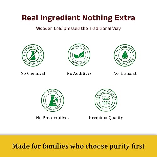 Chekko Cold Pressed Peanut Oil (Groundnut Oil) - 5 Liter (169 Fl Oz) - Unrefined, Wood Pressed for Deep Frying & Cooking - Non-GMO, Pure Natural