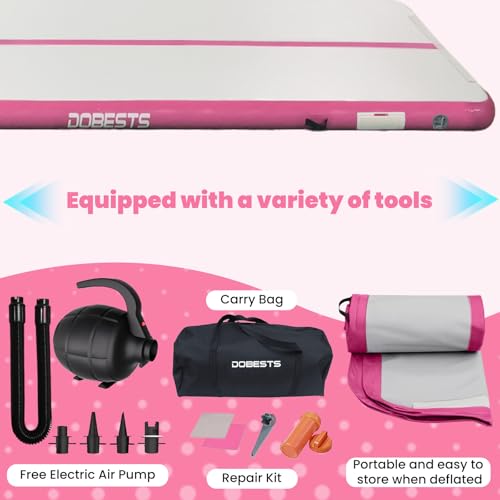 Inflatable Gymnastics Mat Tumbling Track 10 ft 6.6 ft 13ft 16ft 20ft 4inch Thick Tumble Track Air Gymnastic Training Equipment for Home Kids Training Gym Yoga/Water/Dance(3m,pink) - Image 4