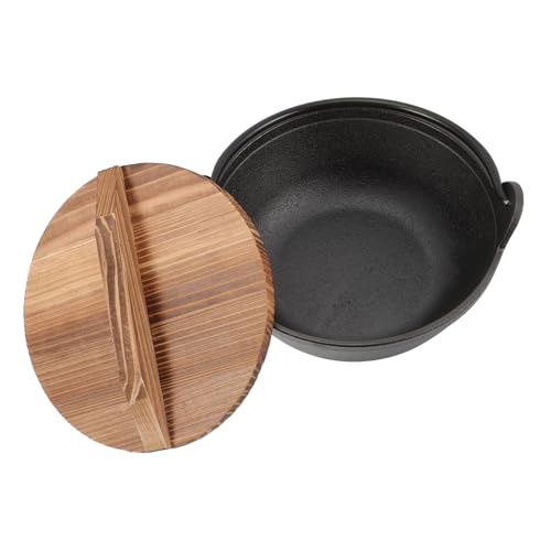 Amosfun Cast Iron Soup Pot with Lid