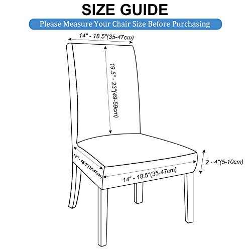 Northern Brothers Kitchen Chair Covers Set Of 4, Stretch Fit Washable Removable Spandex Parsons Chair Protectors Slip Covers For Dining Room, Dark Grey #TOP2