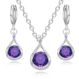 IFKM Genuine Birthstone Jewelry Set For Women Silver Plated Cz Choker Infinity...