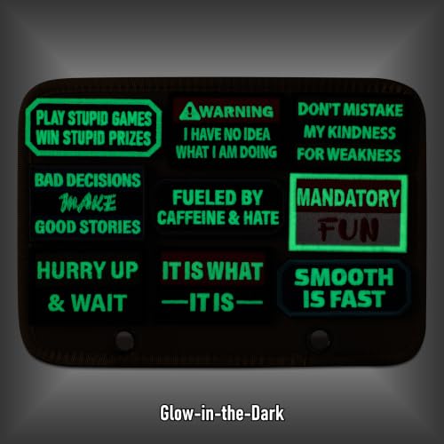 EvotacGo Hurry Up & Wait Tactical Patch Hook & Loop Embroidered Emblem Glow-in-the-Dark Morale Patches (3"x2") by EvotacGo - Used condition - Image 2