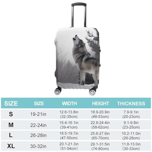 Travel Luggage Cover Protectors Elastic Anti-scratch Suitcase Cover Washable Luggage Sleeve Howling Wolf Suitcase Cover Protector Fit 18-32 Inch Suitcases Travel Accessories M2