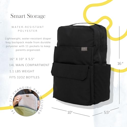 RED ROVR Roo Lightweight 1 LB Diaper Bag Backpack | 11 organizational pockets| Durable & Water-Resistant (Black)4