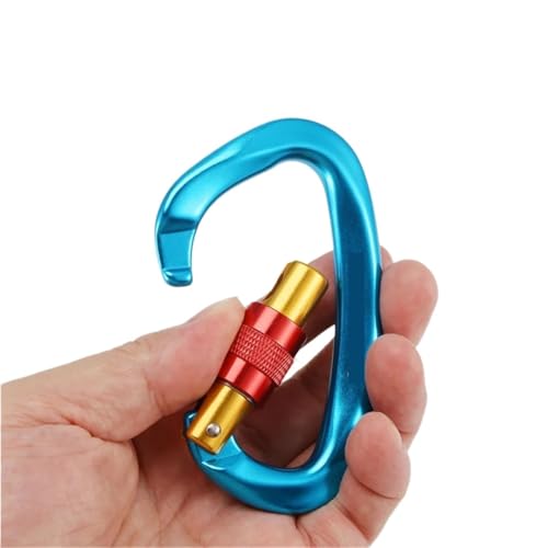 Spring Snaps 2 Pack 25KN D-Shape Carabiner Clips Aluminum Alloy Snap Hooks for Hammock Swing Set Outdoor Travel Camping Fishi(Orange)