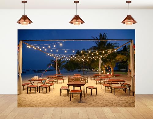 16x10ft Summer Beach Backdrop Hawaiian Island Paradise Coastal Blue Sky