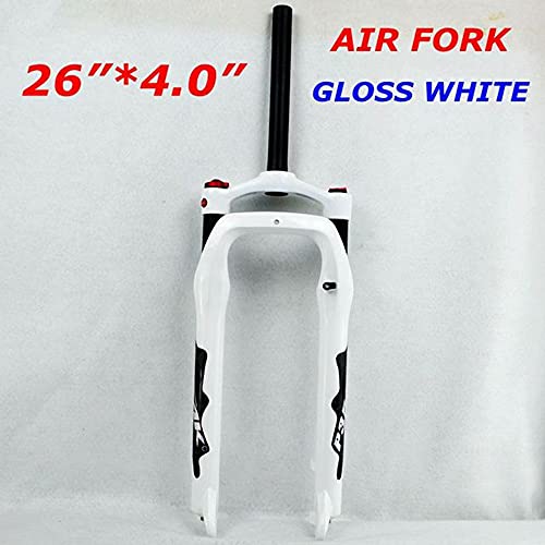 Qhy Mtb Bmx Moutain 26Inch Bike Fork Fat Bicycle Fork Oil Air Gas Locking Suspension Forks Aluminium Alloy For 4.0" Tire Qr 9X135Mm 1-1/8" Hl (Color : Air Gloss White) #TOP1