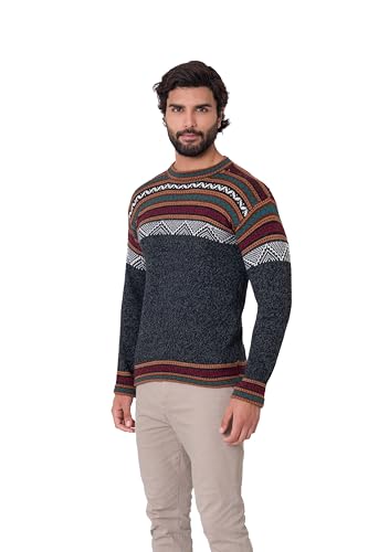 Alpaca Wool Sweater for Men | Warm, Lightweight, Soft | Knitted Top | Long Sleeve Knitted – Handmade by Peru Artisans2