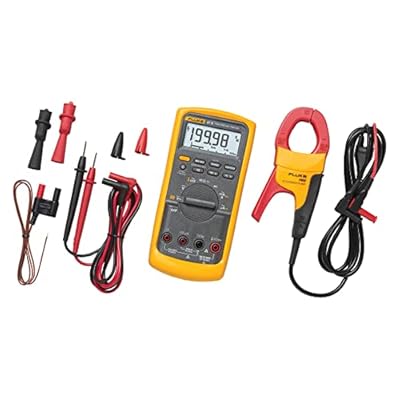 Fluke 87V/IMSK Industrial Digital Multimeter with Fluke i400 Current Clamp Kit, Converts 87V Into Clamp Meter, AC Current Measurements Up to 400 A, Includes Temp Probe, Test Leads and Alligator Clips