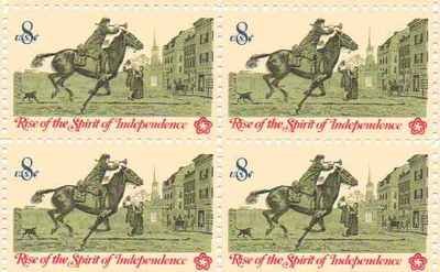 Rise of the Spirit of Independence #3 Set of 4 x 8 Cent US Postage Stamp 1478