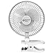 Bovado USA 6 INCH - 2 Speed - Adjustable Tilt, Whisper Quiet Operation Clip-On-Fan with 5.5 Foot Cord and Steel Safety Grill, White - By Comfort Zone