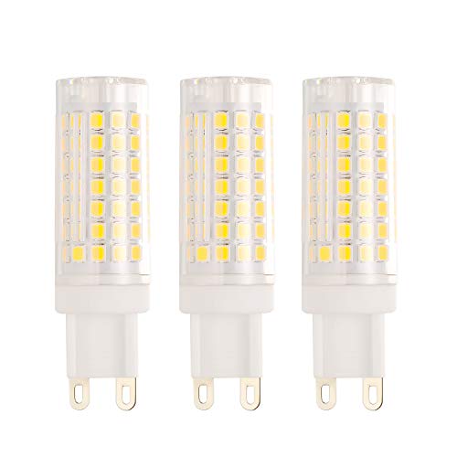 BOGAO G9 Base 88-SMD 2835 Ampoule LED, 8W, 3000K (Blanc chaud) 600-700LM, équivalent au remplacement de la lampe halogène 70W, CA 200V-240V, Omni-direction, peut être obscurci, lot de 3
