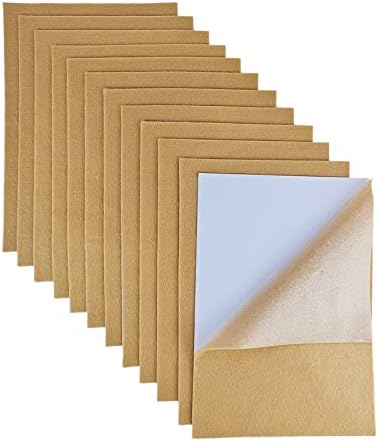 Self Adhesive Felt Sheets, 12 Pieces Sticky Felt Drawer Liner, 20x30cm Felt Sheets with Adhesive, Felt for Crafts (Green)