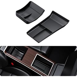 BASENOR Lower Center Console Organizer Tray for 2022-2026 Tesla Model S/X | Insert Compartment Under Cupholder Interior Accessories Storage, Fit Model S/Model X Refresh Plaid Long Range