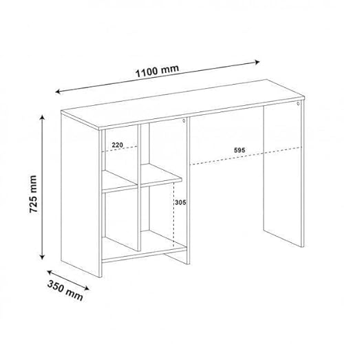 Escritório Completo com Escrivaninha e Estante para Livros Focus II Espresso Móveis Branco