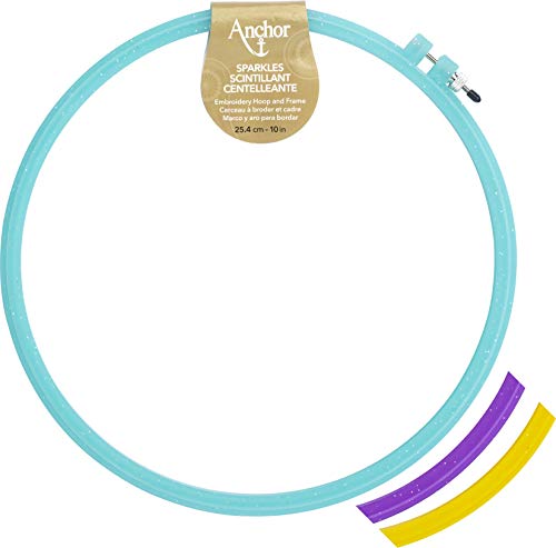 Anchor Sparkle Embroidery Hoop, 10", Blue/Purple/Yellow #TOP8