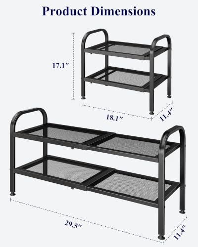 Kitsure-Metal-Expandable-Shoe-Rack-181-295-x-114-x-171-Black-2-Tier-Shoe-Rack-for-Closet-Entryway-Garage-Shoe-Storage-with-High-Density-Metal-Shelves-Space-Saving-Shoe-Organizer