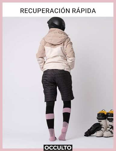 Occulto Calcetines de Esquí de Compresion para Mujer & Hombre 2 pares (modelo: Taylor) Gris Rosa 35-38 - imagen 5