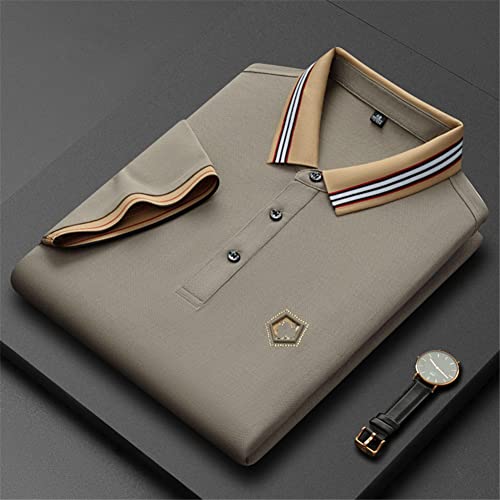 Youllyuu Mercerized Cotton Breathable Polo Shirt Men's Lapel Short Sleeved T-Shirt Embroidery Golf Polos2