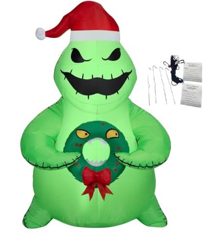 Oogie Boogie Holding Monster Wreath Inflatable