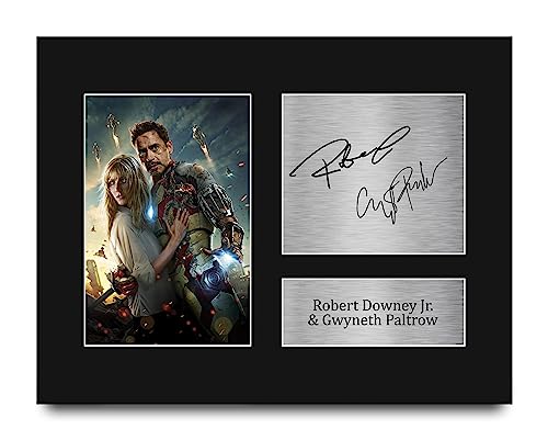 HWC Trading Robert Downey Jr & Gwyneth Paltrow Iron Man Gifts Printed Signed Autograph Picture for Movie Memorabilia Fans - US Letter (ID-007768)