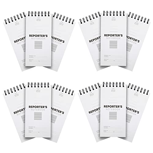 12 Pack Reporters Notebook, Spiral Note Pad For Journalist, Detective (70 Sheets/140 Pages Per Book, 4X8 In) #TOP4