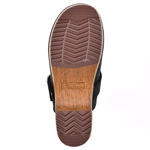 White Mountain Shoes Behold Leather Clog, Black/Nubuck, 7.5 M #TOP5