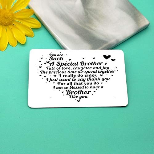 Engraved Wallet Card Inserts Brother Gift from Sister Brother Gift for Boys Brother Birthday Gift Metal Wallet Insert Card Gift for Men Graduation Birthday Gift for Brother Thank You Gift for Men